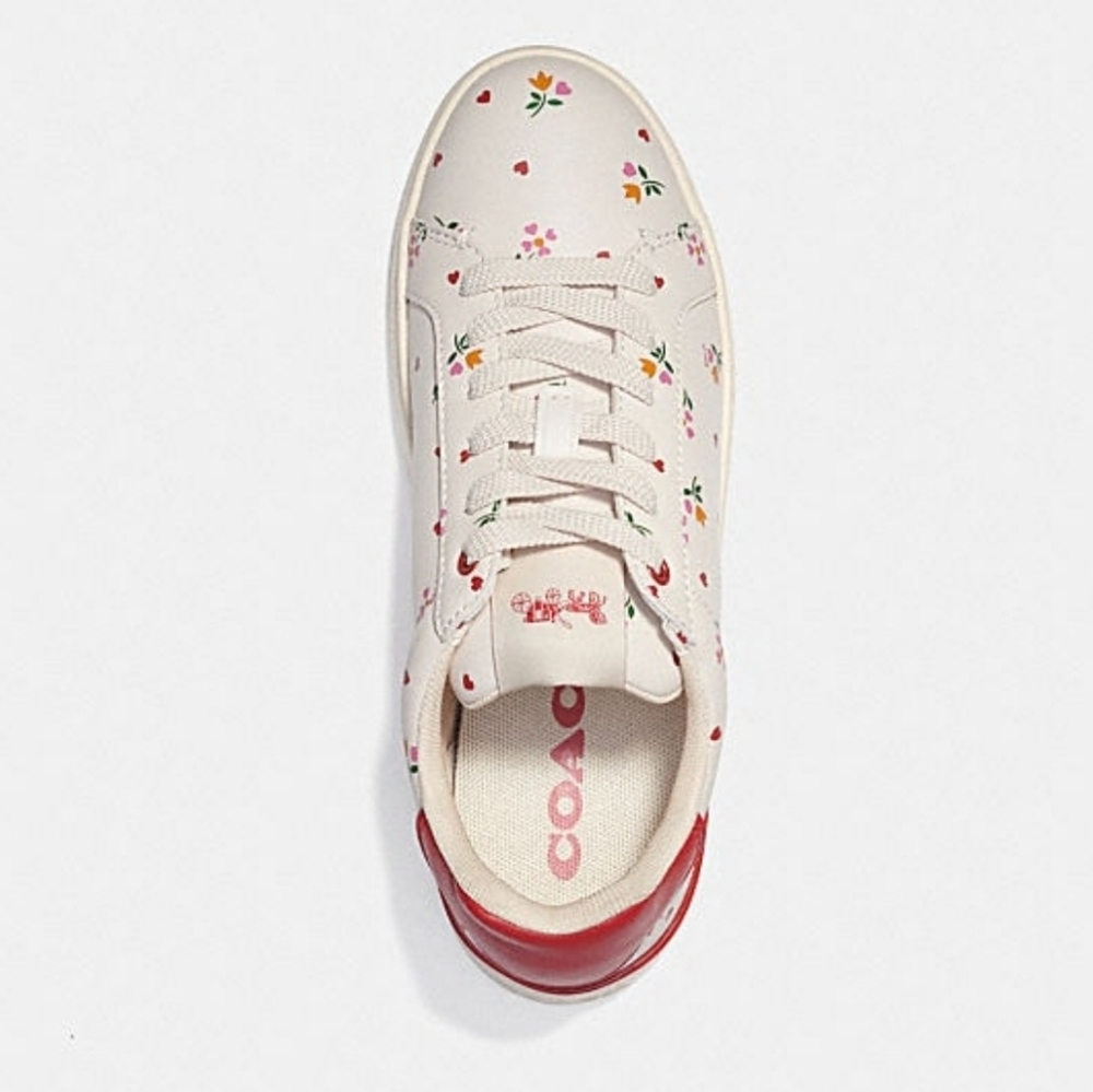 Coach Clip Low Top Sneakers with Hearts Size 10 - Picture 2 of 6